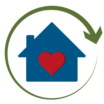 Decorative graphic showing reinvestment into non-profit senior living in Surprise