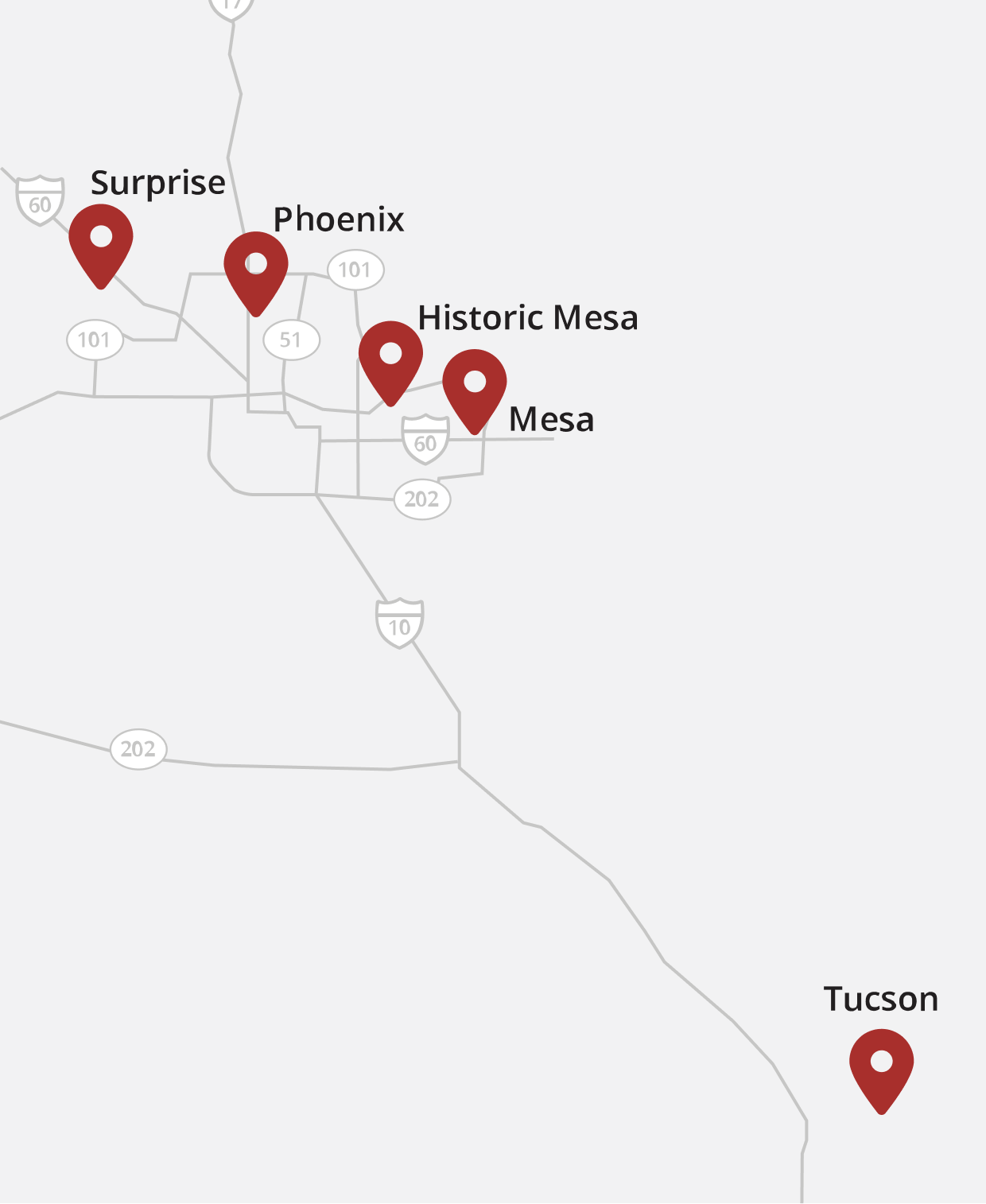 Fellowship Square communities in Arizona map