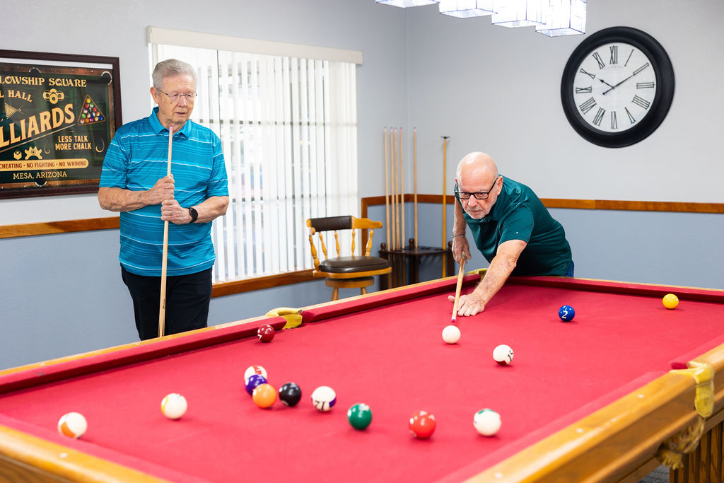 Playing Pool At FSQ Mesa